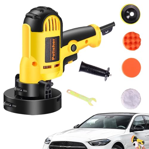 Pulidora de búfer rotativa, búfer de mano para automóvil | Máquina pulidora eléctrica para pulir automóviles | Lijadora portátil para automóviles para encerar, pulir azulejos y lijar barcos