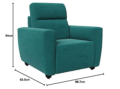 Image of Wakefit Sofa Set | 3 Year Warranty | Sofa 1 Seater, 1 Seater Sofa for Living Room, Wooden Sofa Set, Sofa Set Single Seater - Belize(Reflection : Aqua Blue)
