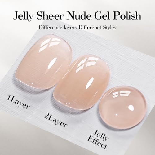 SHOYUM Sheer Jelly Nude Gel Nail Polish 15ml Soak Off UV LED Natural Nail - image 2