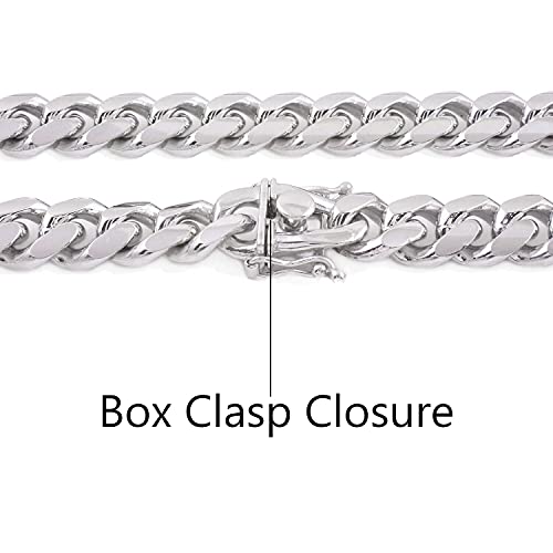 Savlano 925 Sterling Silver 13.0MM Italian Miami Cuban Link Chain Necklace for Men - Made in Italy Comes With a Gift Box (24) - Thumbnail 2