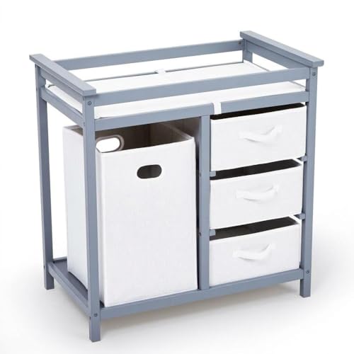 Table à Langer Bébé avec Commode 3 Tiroirs et Matelas Imperméable Garvee - 4