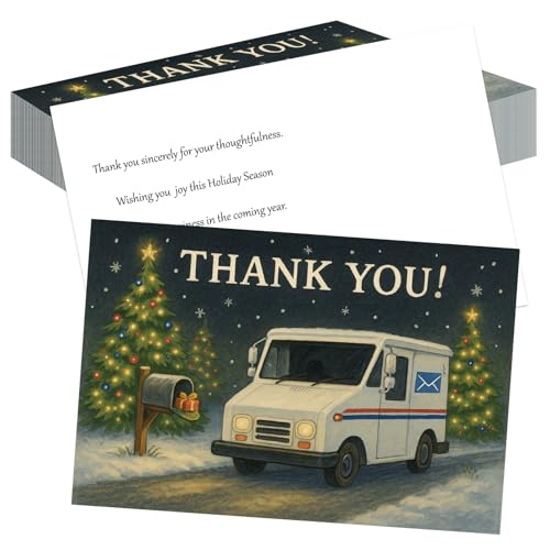 AlwaysLovarious Mail Carrier Thank You Cards – LLV Holiday Postcards