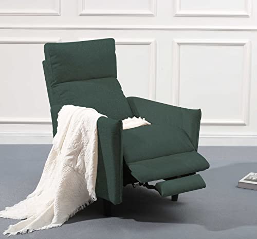 Olimix Push-Back Recliner Living Room Chair Recliner Chair Fabric Small Recliner Single Sofa Home Theater Chairs Reclining Chair Padded Seat Backrest For Adults, Recliner Sofa 19.7” Seat Width (Green) #TOP5