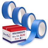 Chle-Mar 4x Malerkrepp 30 mm x 50 m Kreppband, Abklebeband Maler aus Papier