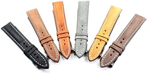 Sulla Catalonia leren horlogeband voor heren, 20 mm, lichtbruin, Met bandjes