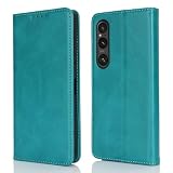 【Hamany】 対応 Xperia 1 vi ケース 手帳型 エクスペリア1 vi ケース カード収納 SO-51E スマホケース SOG13 携帯ケース 財布型 耐衝撃 耐摩擦 耐久性 内蔵マグネット 横置きスタンド機能 レザー カバー -ファッションスカイブルー