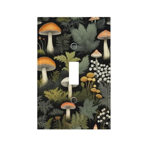 Azjincos Decorative Art Light Switch Covers Mushroom forest Single Toggle Wall Plate Decorative Switchcover Electrical Switchplate