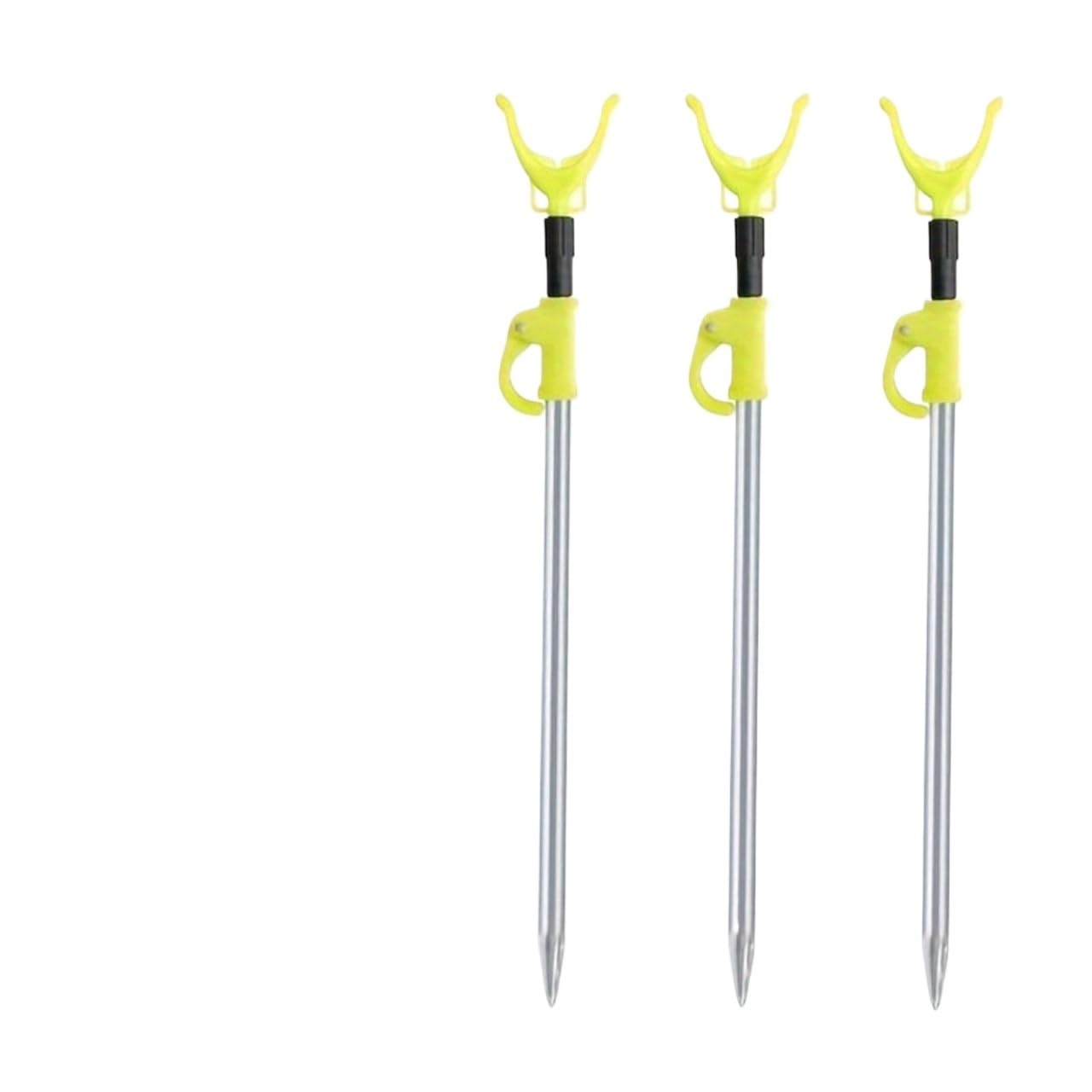 XCTDSVAH Rod Rests Fishing Telescopic & Swivel Y-Shaped Fishing Rod Holder – Aluminum Alloy, For Wild, Reservoir(Yellow 3pcs)