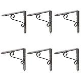 Forgé de fer avec une finition crue rustique, ce support peut être facilement apposé sur toutes sortes de surfaces d'étagère et de stockage, vous permettant de présenter des cadres d'image, des plantes en pot, des ustensiles de cuisine, des outils et plus de style.