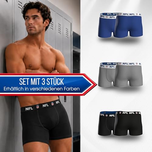 NFL Herren Shield 3pk Boxers, Schwarz, XL EU