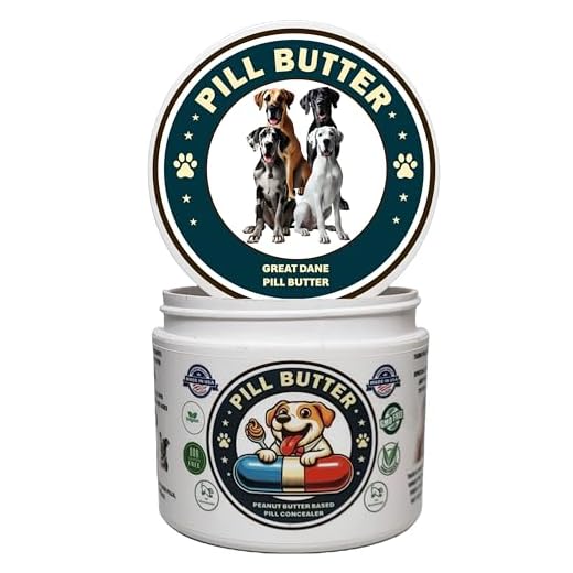 Great Dane Dog Treats to Wrap Pills (+100 Breeds) Jar of Non-Sticky Moldable Paste Made of Real Human Grade Dog Peanut Butter Treat, Food or Gift to Hide Dogs Pills (60 Servings)