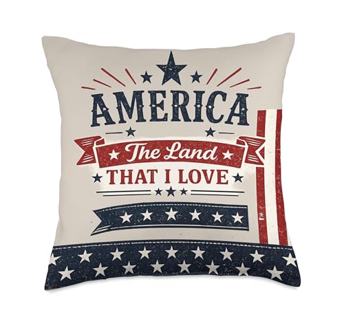 America The Land that I Love Design Throw Pillow