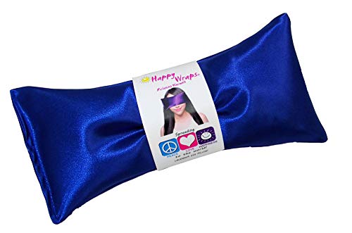 Lavender Eye Pillow - Hot Cold Weighted Eye Pillows for Relaxation, Sleep, Stress, Migraine Relief, Yoga - Aromatherapy Gifts for Women, Birthday, Teachers, Made in USA by Happy Wraps - Sapphire