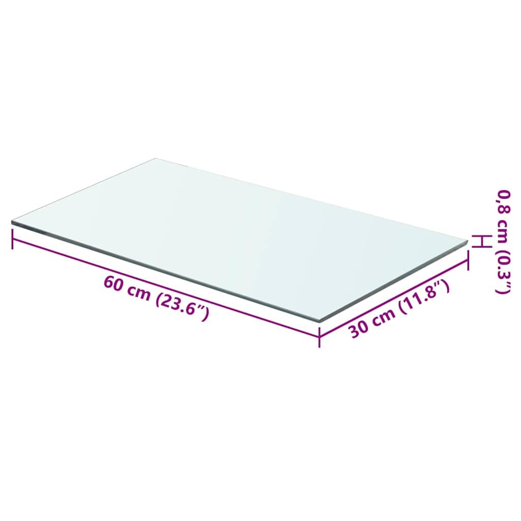 ACAGALA Mensola in vetro da 60 x 30 cm, in vetro di sicurezza monolastra da 8 mm, trasparente, per mensole da parete e parete lamellare, ripiano di ricambio per vetrine e negozi, portata fino a 15 kg
