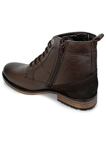 Image of Allen Cooper Genuine Premium Leather Luxury Memory Foam High-Top Ankle Boots Shoes For Men(962|Black|Size-6,7,8,9,10)