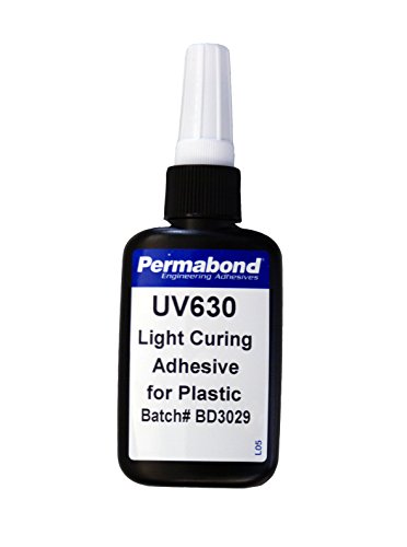 Permabond UV630 UV-Curable Adhesive, Low Viscosity, Clear, Medical Grade, for Plastics and Glass