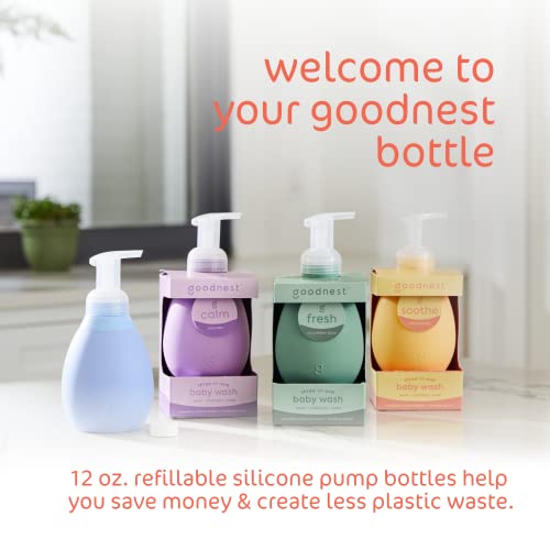 Goodnest Foaming Baby Soap Tablets + 12Oz Reusable Pump Bottle, Natural Baby Shampoo + Baby Wash, Plastic Free Packaging, Tear Free, Hypoallergenic, Natural Baby Wash For Sensitive Skin, Cucumber Aloe #TOP7