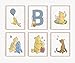 Prints Made Perfect Personalized Winnie Nursery Name Print Set, Classic A.A. Milne Wall Art, Custom Baby Name Wall Decor, Pooh Bear Boy Girl Toddler Room Artwork, Unframed (11x14, Set Of 6)