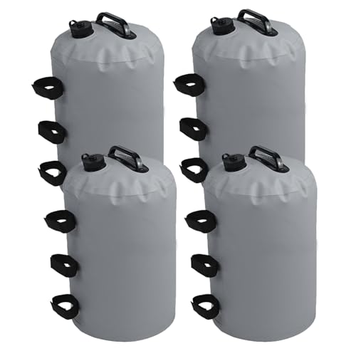 DUEYUN Pavillonstandfüße 4er Set Standfuß Sandsäcke Pavillonstandfüße, mit Wasser/Sand befüllbar, für Pavillons Gartenzelte Festzelte(Size:15L,Color:grau)