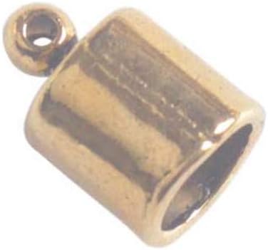 ChangJin One Box of 100PCS Antiqued Gold Metal Cord End Caps for Jewelry Making Leather Art