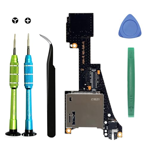 Replacement Game Card Reader Cartridge Micro SD Card Slot Tray Headphone Jack Daughterboard for NS Nintendo Switch OLED with Repair Tools