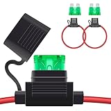 2 PCS Inline Fuse Holders 12V, 12 AWG Car Gauge Inline Fuse, Waterproof Fuse Holder with 30A ATC/ATO Standard Blade Fuses for Automotive, Marine, Golf Cart Lighting, Electrical Circuits
