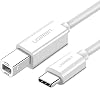 Ugreen Type-C USB B Printer Cable, 1.5 Meters, White