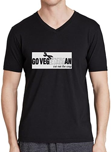 CNbluer Men's Tee Go Vegan -- Cut Out The Crap! Shirt Black Size Small