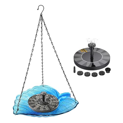 LFLIFENG Pompa Solare con Vaschetta per Uccelli Sospesa Fontana Solare Fontana con 6 Ugelli Ciotola della Fontana,Style7