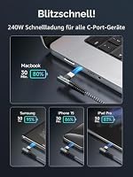 ZKAPOR USB C auf USB C Kabel 30CM, 240W Schnellladen USB C Kabel Winkel – Ansicht 3