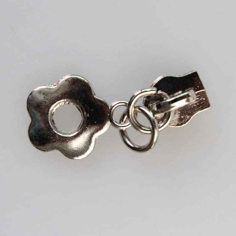 MbeLLO Fix Tirador de Cremallera, 10 Piezas 5# Cremallera Deslizante Chapado en Metal Flor Tirador de Cremallera Kits de reparación Abrigo Cartera Accesorios for Herramienta de Costura a Medida