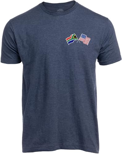 Ann Arbor T-shirt Co. South Africa - United States | African-American USA Pride T-Shirt for Men Women - (Adult,XL) Heather Navy