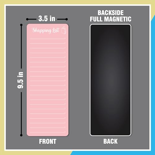 Image of Clickedin Magnetic Shopping List Grocery Fridge Magnet, 10x24 cm Acrylic Board with Marker (Baby Pink)