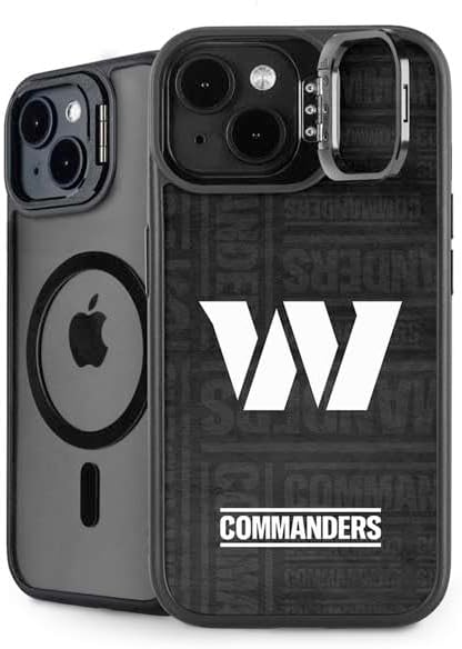 Skinit Kickstand Phone Case Compatible with iPhone 13 - Officially Licensed NFL Washington Commanders Black Background Design