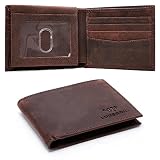 LUXEORIA Full Grain Genuine Leather Wallet for Men, Handcrafted Travel Wallet, Mens Slim Leather Wal