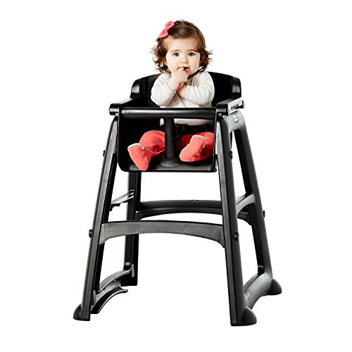 Rubbermaid Commercial Products Sturdy High-Chair, Up To 33Lb Weight, Unassembled, Stackable, Black, Fits Under Table For Child/Baby/Toddler #TOP5