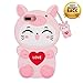 YINTRADE 3D Pink Cat Case for iPhone 8 Plus/7Plus/6S Plus/6 Plus (5.5"), Cute Cartoon Animal Soft Rubber Silicone Shockproof Drop Protection Skin Funny Unique Durable Bumper Case for Girls Boys Kids