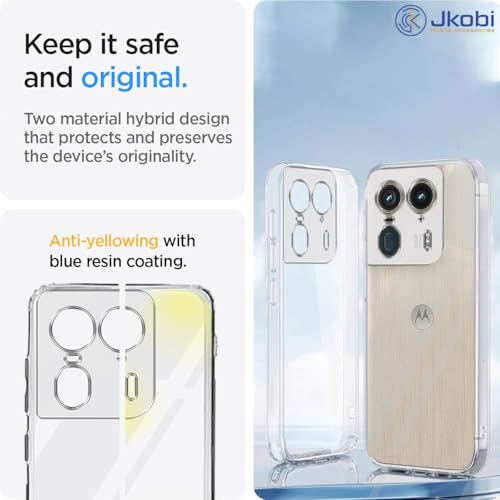 Image of Jkobi Back Case Cover for Motorola Moto Edge 50 Ultra 5G (Shockproof Case with Clear Silicone | Camera Protection | Soft and Flexible | Transparent)