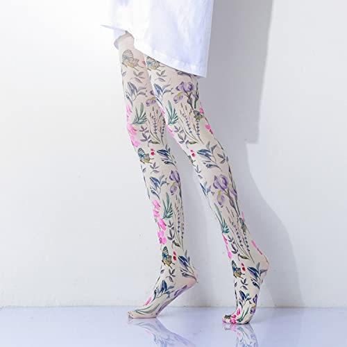 Image of Sahabowi Women Tights, Opaque High Waist Pantyhose, Vintage Control Top Stockings