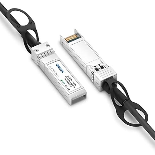 QINIYEK 10G SFP+ DAC Twinax Cable, cable pasivo de cobre (DAC) de conexión directa, compatible con Cisco SFP-H10GB-CU 1M, Ubiquiti UniFi, Supermicro, Netgear, Mikrotik, 1 metro (3,3 pies) | Ya disponible en tu tienda friki favorita! En mundofriki.es!