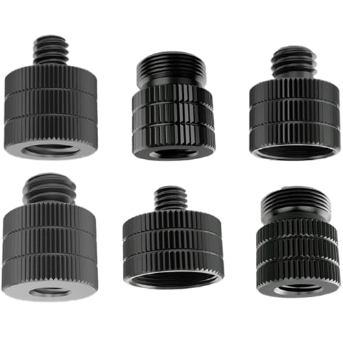 6 Pcs Mic Stand Adapter, Microphone Adapter 5/8 Female to 3/8 Male 3/8 Female to 5/8,Camera Stand Adapter,Mic Screw Adapter Mic Thread Adapter, Microphone Accessories