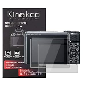 kinokoo Screen Protector Compatible for Canon PowerShot SX730 HS/SX740 HS Camera, 0.25mm 9H Hardness Tempered Glass Crystal Clear Film for Canon SX740 SX730 Bubble-Free/Anti-Scratch (2 Pack)