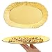 Lemecima 6 Pack Plastic Serving Tray, Gold Serving Platter Set, Reusable Party Snack Serving Tray, Decorative Food Appetizer Platters for Dessert Table, Cupcake, Charcuterie, Cookies, 14