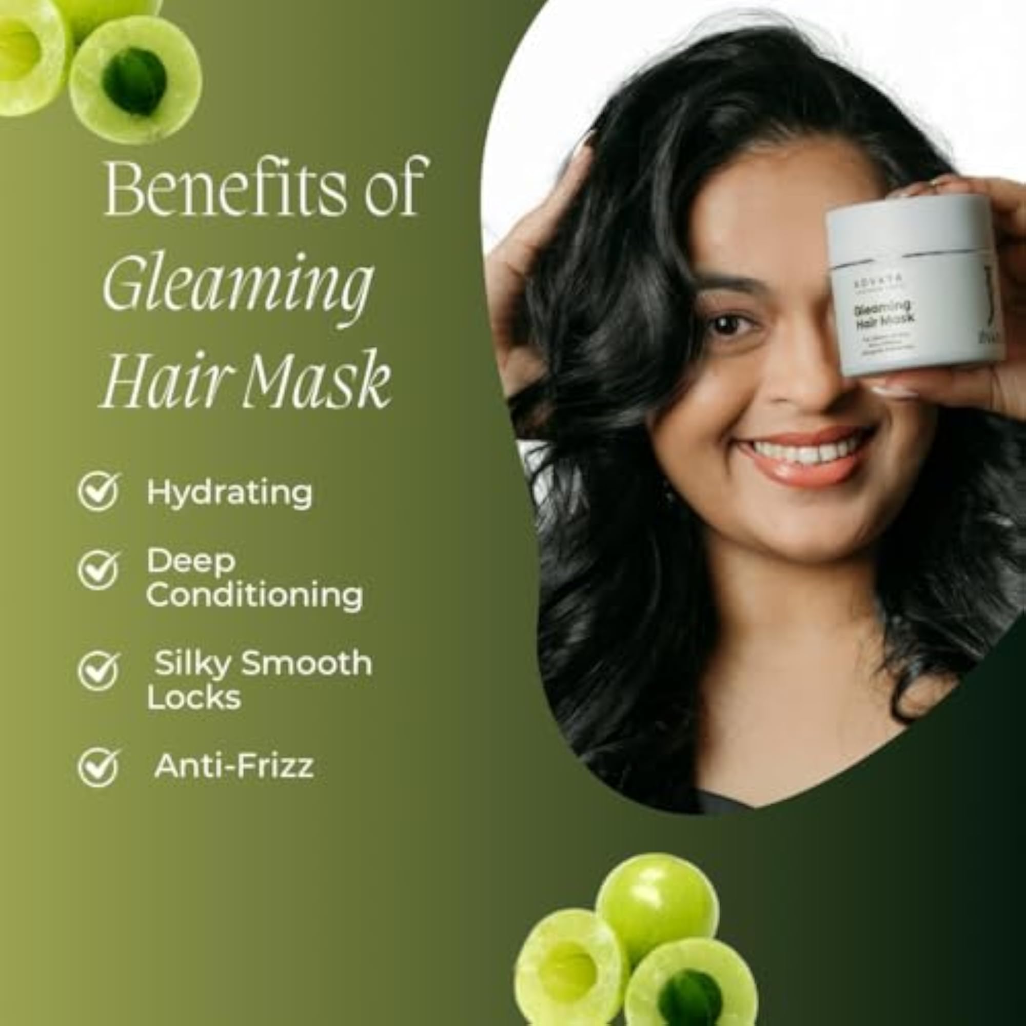 Gleaming Hair Mask with Rosemary, Hibiscus & Amla for All Hair Types