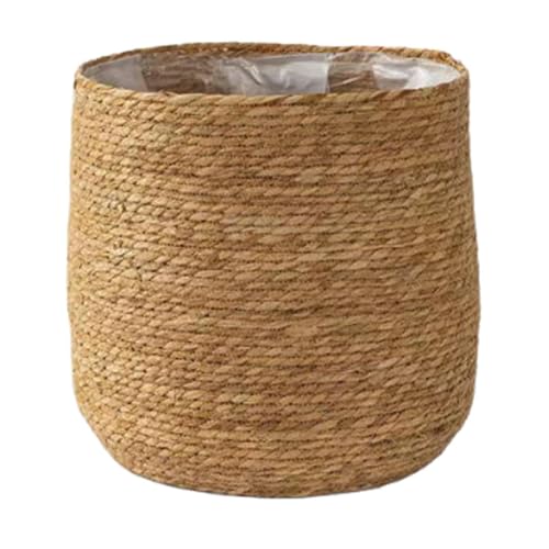 perfk Contenedor de Maceta de Flores de Paja Tejida fácil de Limpiar la Conveniente Canasta de Flores Planta de jardín para el balcón Dormitorio salón de, S