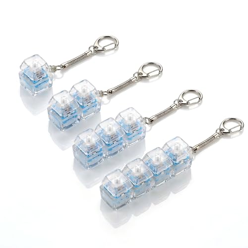 4PCS Keyboard Fidget Toy, Silent Stress Relief Clicker Fidget Toy, Fidget Keyboard Quiet Reduces Work Anxiety, Adult Stress Relief Keychain Gift