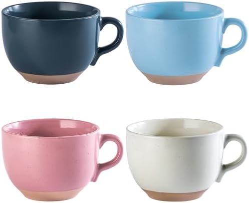 Amazon.com: Gooditour Ceramic Soup Mugs Set - 24 Oz Jumbo Coffee Mug ...