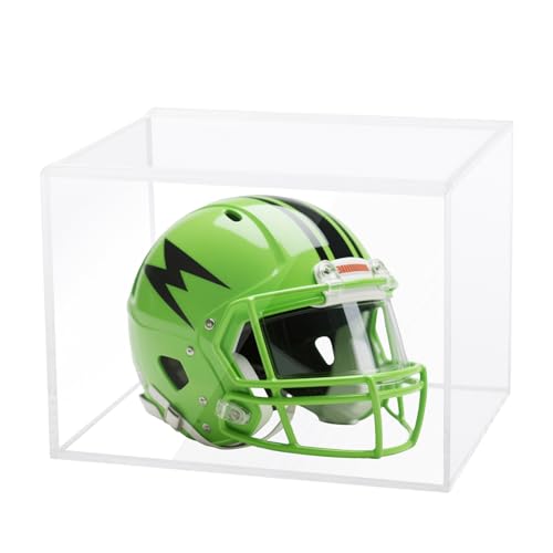 Klmnop Mini Helmet Display Case Clear Acrylic Football Baseball Helmet Protection Case UV Protection Storage Box for Autographed Balls and Mini Helmets(Clear)