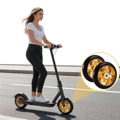 Stunt Scooter Rollen, 2 Stück Ersatzräder für Scooter, 110mm Stunt ScooterReifen mit ABEC, Aluminium Roller Reifen 88A, 9 Kugellager, Schnell, Griffig, Langlebig, Geeignet für Allerlei Scooters