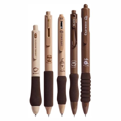 Set de 5 bolígrafos retráctiles de tinta negra 0.5mm miniatura 1